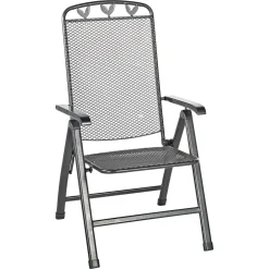 Gartenstuhl 'Toulouse' klappbar Stahl grau 58 x 108 x 64 cm