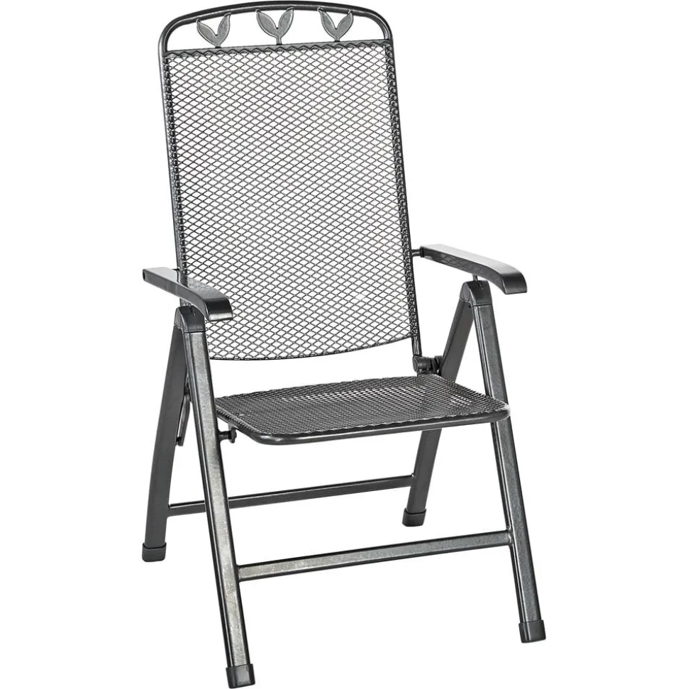 Gartenstuhl 'Toulouse' klappbar Stahl grau 58 x 108 x 64 cm
