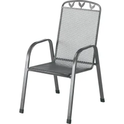 Gartenstuhl 'Toulouse' stapelbar Stahl grau 56 x 98 x 69 cm