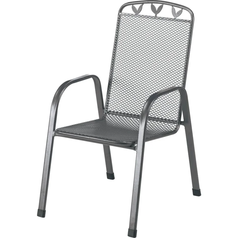 Gartenstuhl 'Toulouse' stapelbar Stahl grau 56 x 98 x 69 cm
