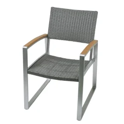 Gartenstuhlset 'Ava' stapelbar Aluminium grau/hellbraun 2 Stück