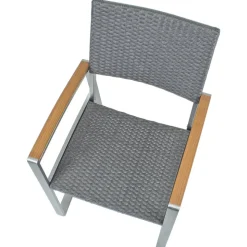 Gartenstuhlset 'Ava' stapelbar Aluminium grau/hellbraun 2 Stück