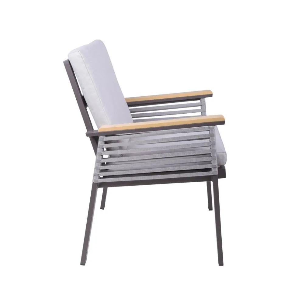 Gartenstuhlset 'Denia' Aluminium dunkelbraun 2 Stück