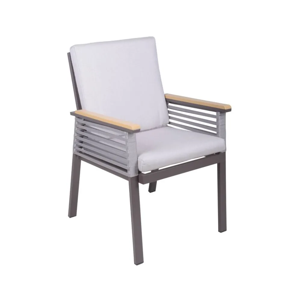Gartenstuhlset 'Denia' Aluminium dunkelbraun 2 Stück
