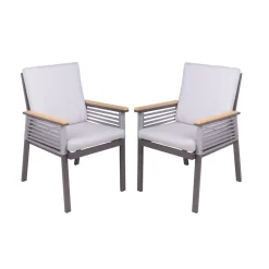 Gartenstuhlset 'Denia' Aluminium dunkelbraun 2 Stück