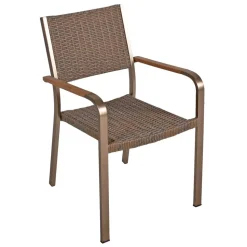 Gartenstuhlset 'Florence' stapelbar Aluminium braun 2 Stück