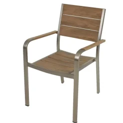 Gartenstuhlset 'Florence' stapelbar Aluminium braun 2 Stück