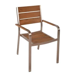 Gartenstuhlset 'Florence' stapelbar Aluminium braun 2 Stück