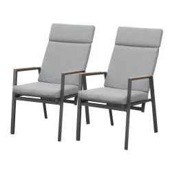 Gartenstuhlset 'Newport' stapelbar anthrazit/grau 2 Stück