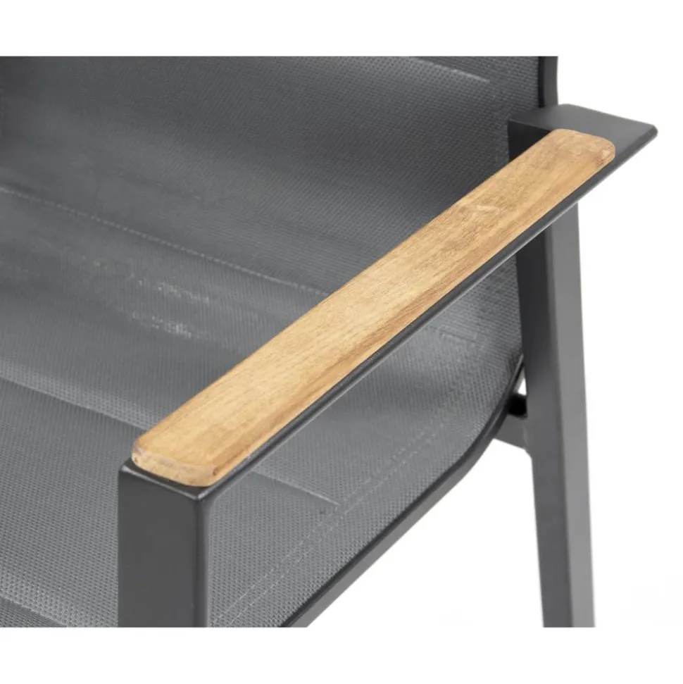 Gartenstuhlset 'Newport' stapelbar Aluminium anthrazit 2 Stück