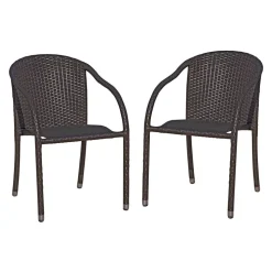 Gartenstuhlset 'Riga' stapelbar Aluminium kaffeefarben