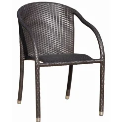 Gartenstuhlset 'Riga' stapelbar Aluminium kaffeefarben
