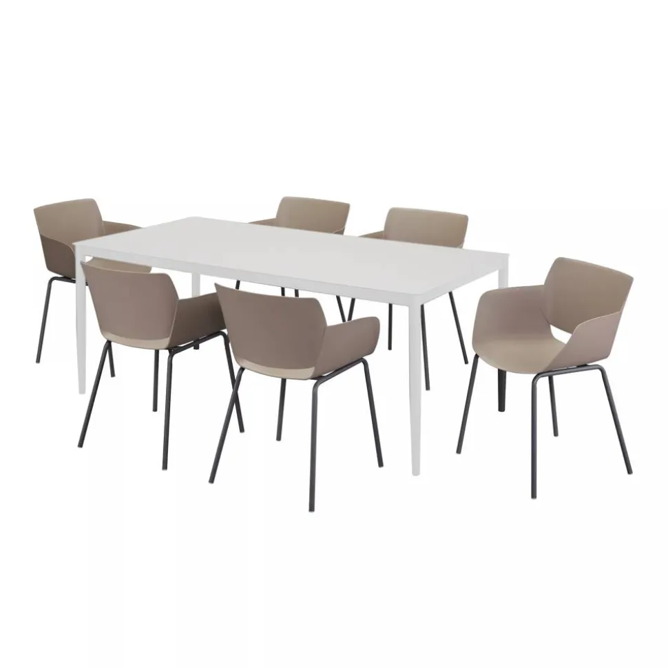 Gartenstuhlset 'Silvie' Stahl braun 6 Stück