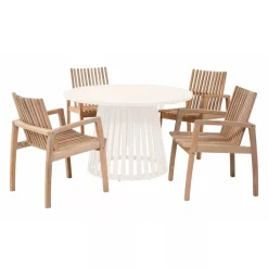 Gartenstuhlset 'Valentina' stapelbar Akazienholz braun 4 Stück