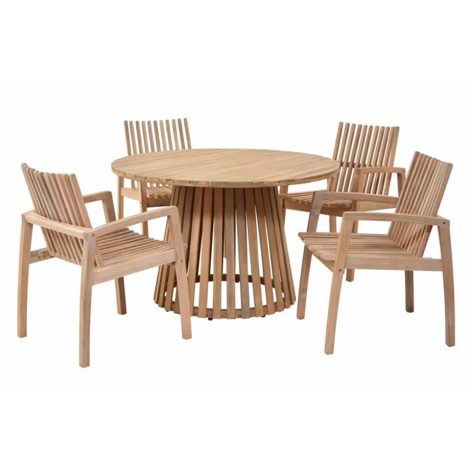 Gartenstuhlset 'Valentina' stapelbar Akazienholz braun 4 Stück