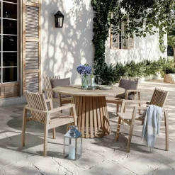 Gartenstuhlset 'Valentina' stapelbar Akazienholz braun 4 Stück
