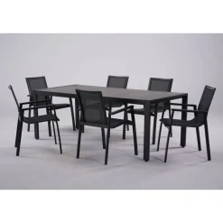 Gartentisch 'Chiara' Aluminium/Keramik 90 x 74 x 195 cm