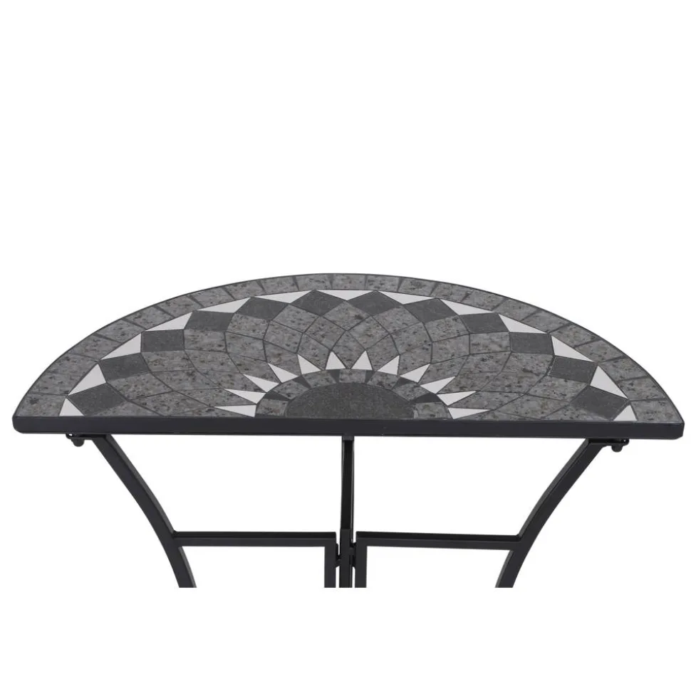 Gartentisch 'Como' Stahl/Keramik 35,5 x 71 x 70 cm