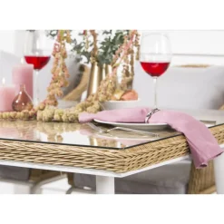 Gartentisch 'Edda' Stahl/Polyrattan 90 x 74 x 150 cm