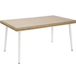 Gartentisch 'Edda' Stahl/Polyrattan 90 x 74 x 150 cm