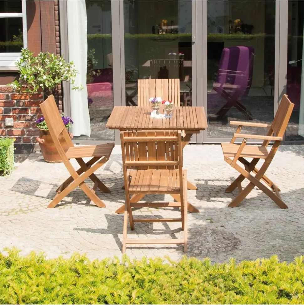 Gartentisch 'Falun' klappbar Akazienholz 80 x 74 x 80 cm