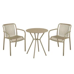 Gartentisch 'Frida' Stahl beige Ø 60 x 71 cm