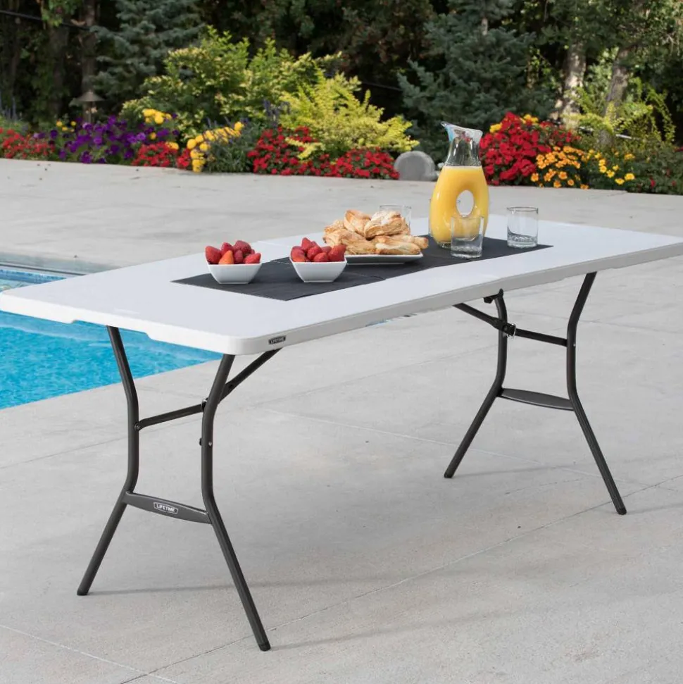 Gartentisch klappbar Stahl/Kunststoff 76 x 74 x 183 cm