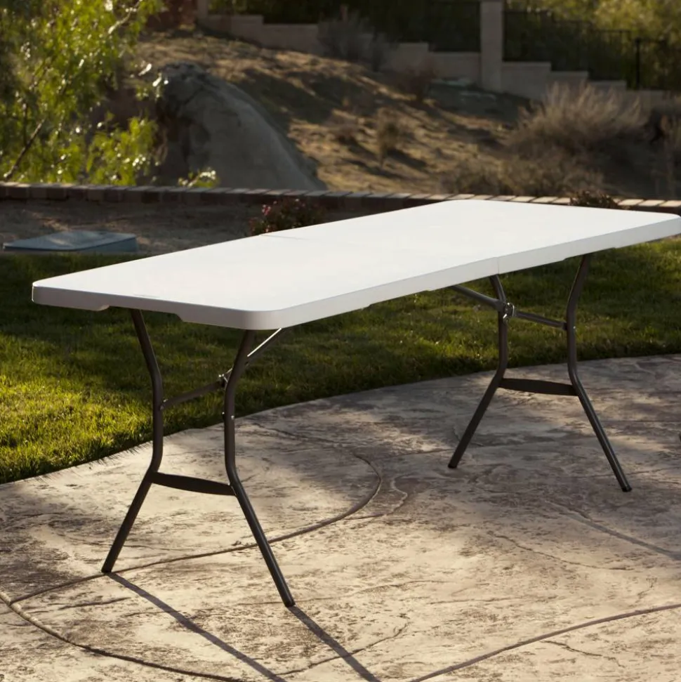 Gartentisch klappbar Stahl/Kunststoff 76 x 74 x 183 cm