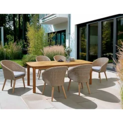 Gartentisch 'Leona' Akazienholz 90 x 75 x 220 cm