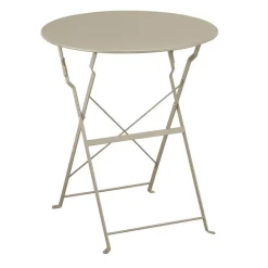 Gartentisch 'Nika' klappbar Stahl beige Ø 60 x 70 cm