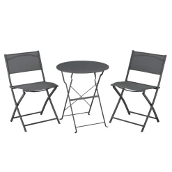Gartentisch 'Nika' klappbar Stahl grau Ø 60 x 70 cm