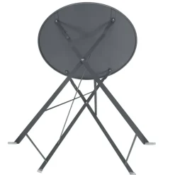 Gartentisch 'Nika' klappbar Stahl grau Ø 60 x 70 cm