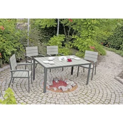 Gartentisch 'Olivia' Aluminium 90 x 72 x 150 cm