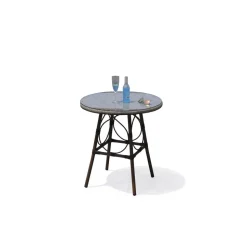 Gartentisch 'Rita' Aluminium/Glas Ø 70 x 74 cm