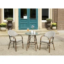 Gartentisch 'Rita' Aluminium/Glas Ø 70 x 74 cm