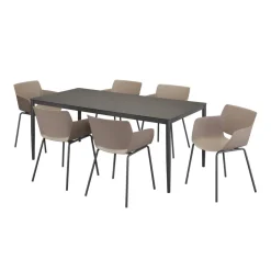 Gartentisch 'Silvie' Stahl/Glas 180 x 90 x 72 cm