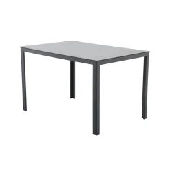 Gartentisch Stahl/Glas grau 90 x 50 x 75 cm