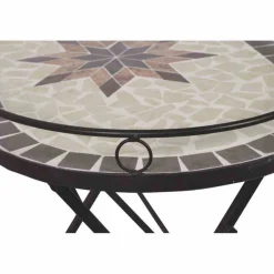 Gartentisch 'Stella' klappbar Stahl/Keramik 68 x 60 x 41 cm