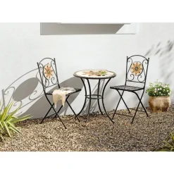 Gartentisch 'Stella' Stahl/Keramik Ø 60 x 70 cm