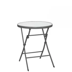 Gartentisch 'Susan' klappbar Stahl/Glas Ø 60 x 82 cm