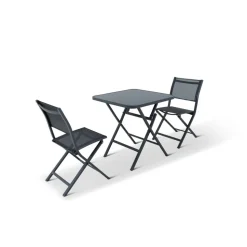 Gartentisch 'Susan' klappbar Aluminum/Glas 70 x 74 x 70 cm