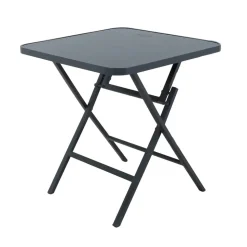 Gartentisch 'Susan' klappbar Aluminum/Glas 70 x 74 x 70 cm