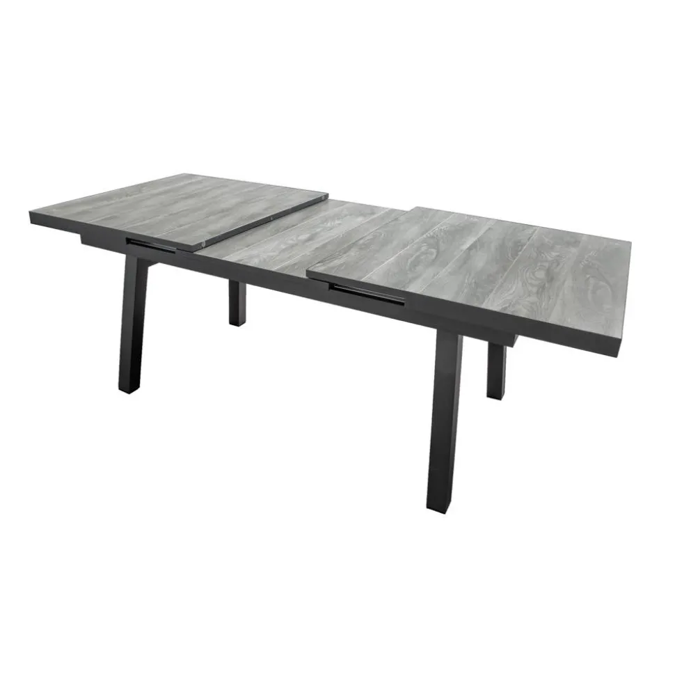 Gartentisch 'Sydney' ausziehbar Aluminium/Keramik 90 x 77 x 160/210 cm