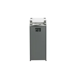 Gas-Feuerstelle 'Malta' grau Glasumrandung 38 x 38 x 91 cm