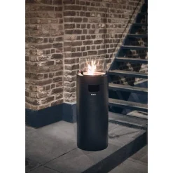 Gas-Feuerstelle 'Nova LED L' mit Schutzhülle, schwarz, Ø 36 x 102 cm