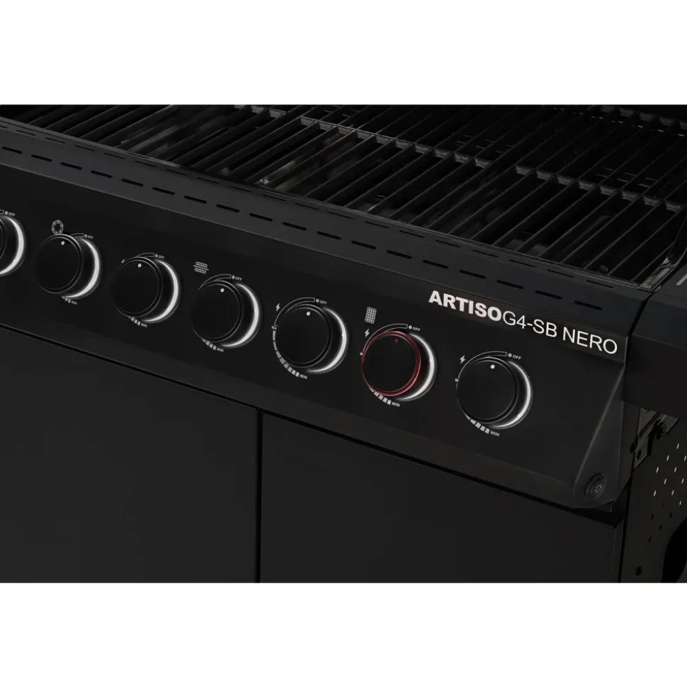 Gasgrill 'Artiso G4-SB Nero' schwarz 139 x 114,5 x 53 cm