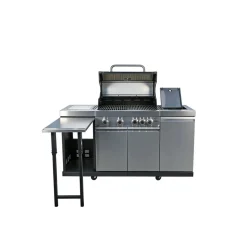 Gasgrill 'Augusta' silbern 4+1 Brenner 17 kW 150,5 x 116,5 x 58 cm
