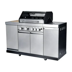 Gasgrill 'Augusta' silbern 4+1 Brenner 17 kW 150,5 x 116,5 x 58 cm