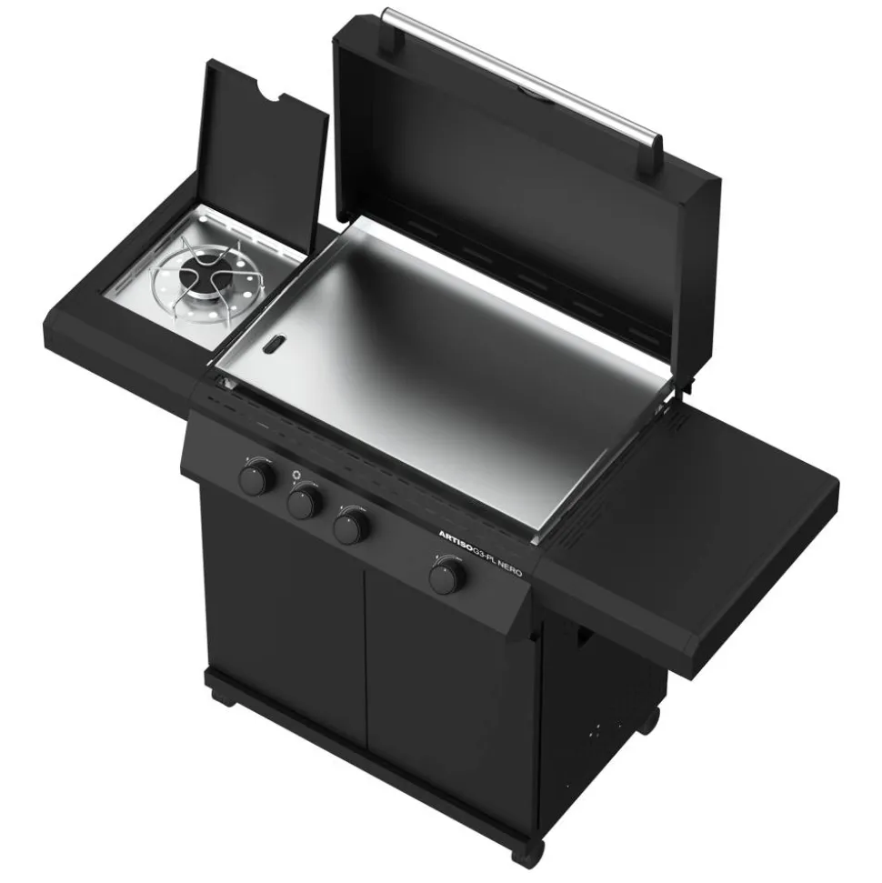 Gasgrill 'BBQ Plancha Artiso G3-PL Nero' schwarz 139,5 x 59,2 x 101,9 cm