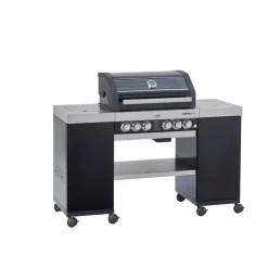 Gasgrill 'BBQ-Island Videro G4-SL Vario+' schwarz 154 x 118 x 60 cm